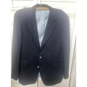 VINTAGE Alan’s Blazer Mens 42R Black 100% Cashmere Felt Coat Jacket Lined